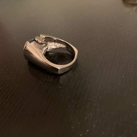 white gold, blue topaz ring with diamond accents🎉host pick🎉 - Picture 8 of 9